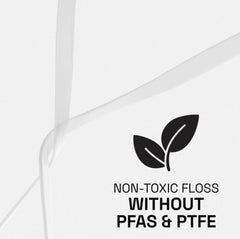 PFAS-free badge for Reach Dentotape dental floss
