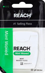 Front packaging view of Reach Interdental Floss Mint Waxed 55yds