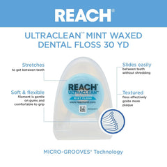 Mint flavor close-up of Reach Ultraclean dental floss
