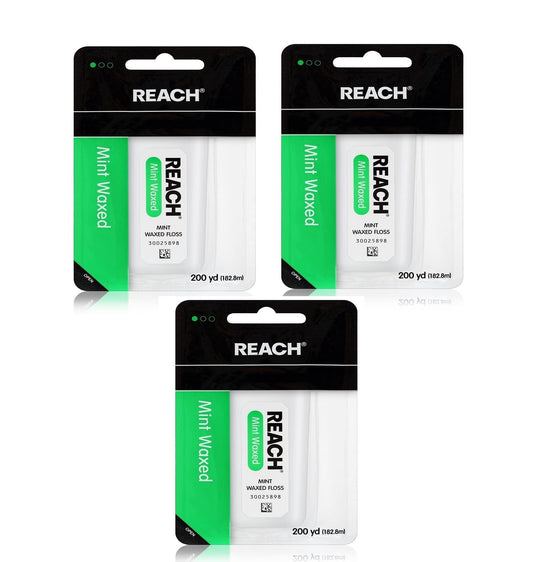 Pack of 3 Reach Mint Waxed Floss 200 Yd