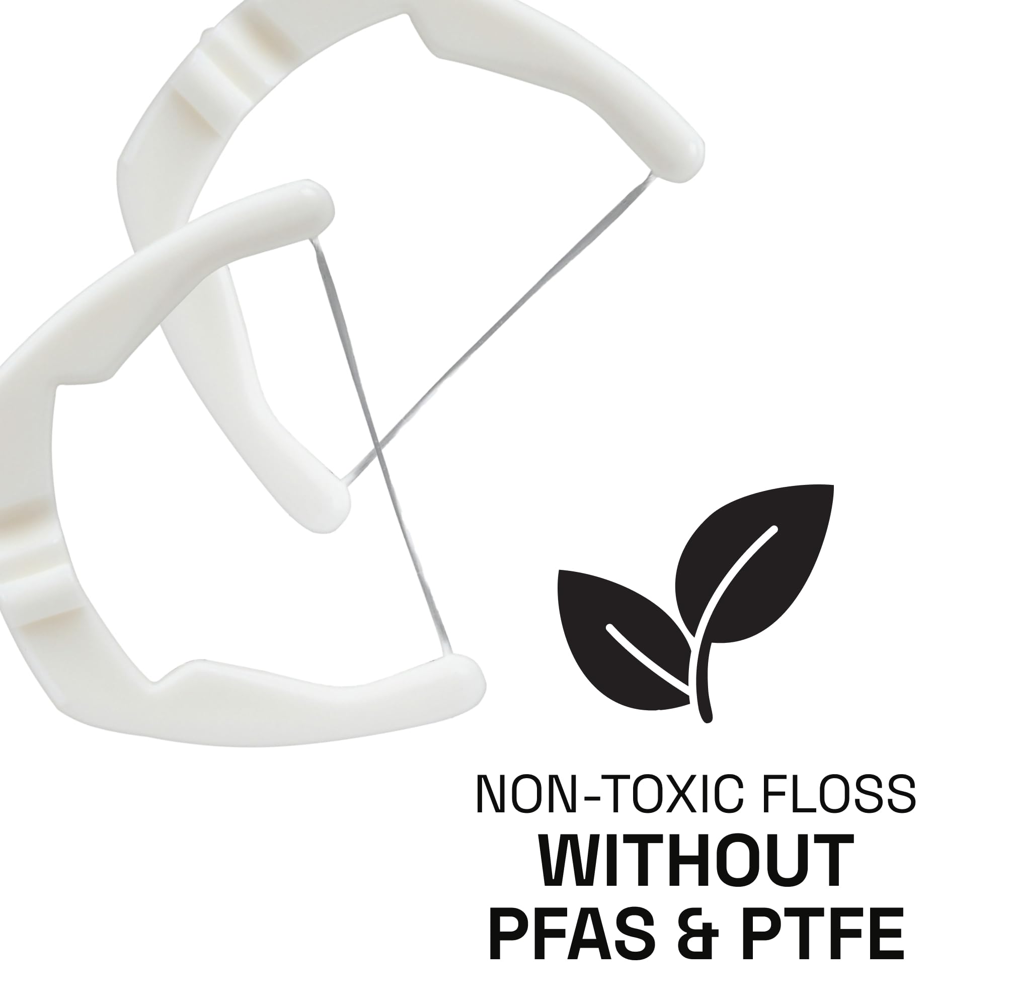 PFAS-free labeling on floss head packaging