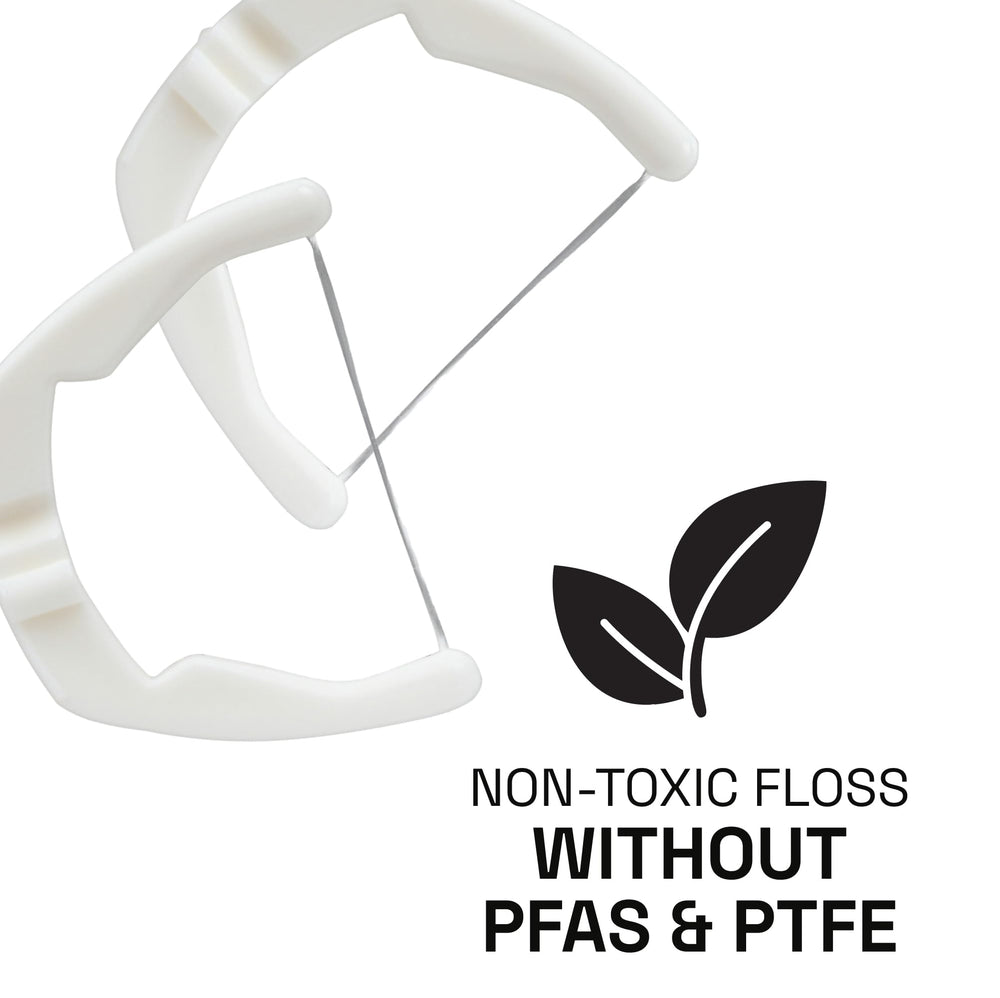 PFAS-free labeling on floss head packaging