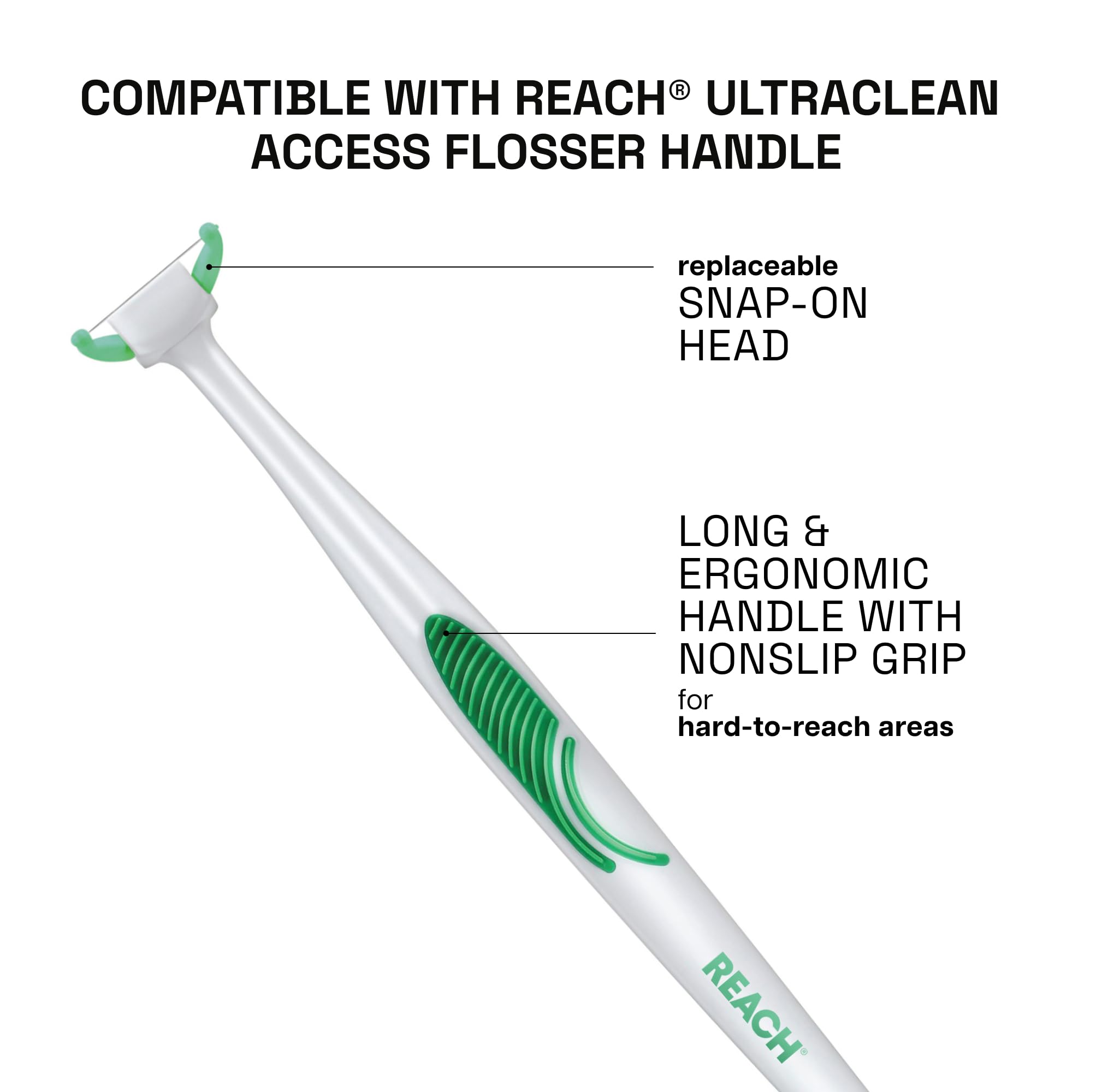 Floss heads snapping onto the Ultraclean Access Flosser