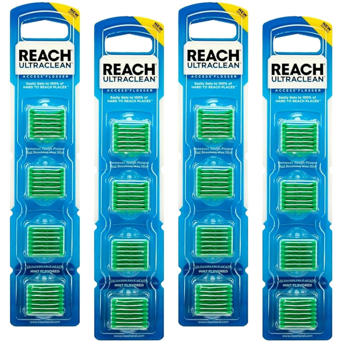 Close-up of Reach Ultraclean Access Flossers mint refill head - 28-pack