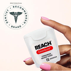 Six-pack display of REACH Cinnamon Waxed Floss