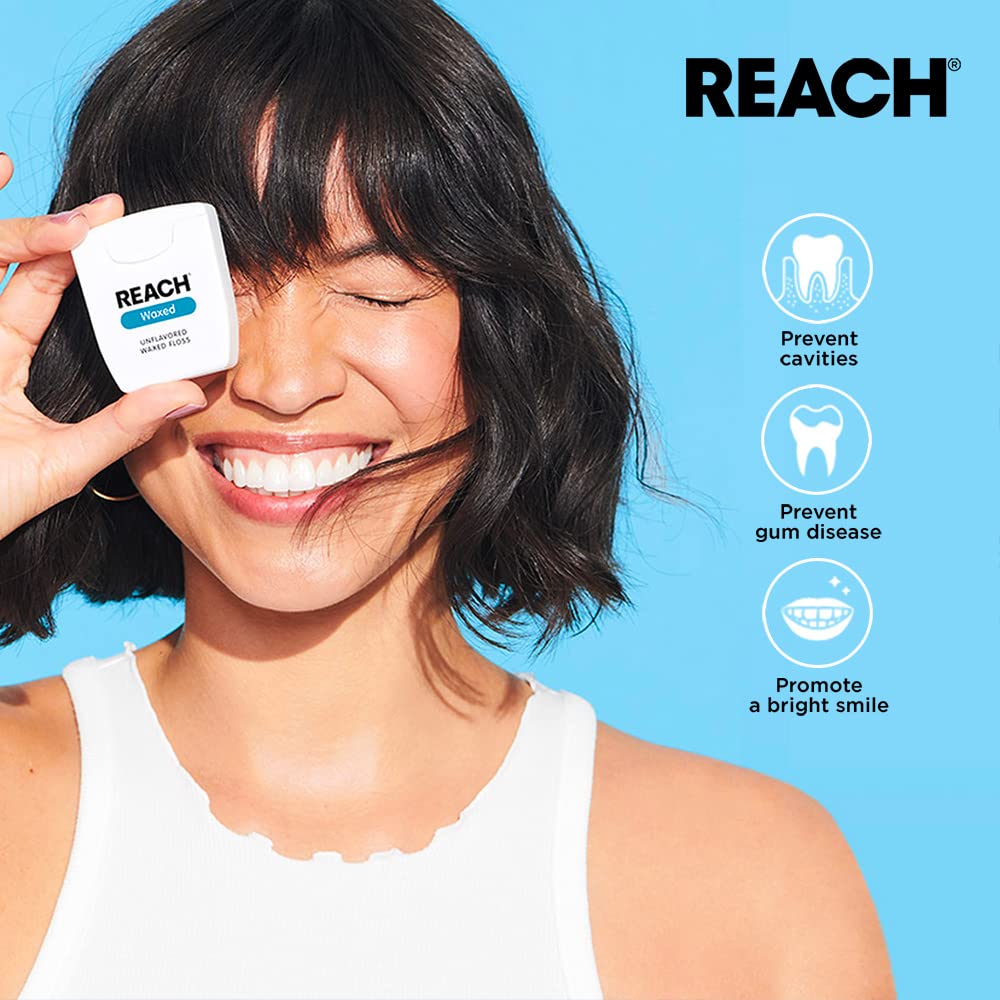 Pack of four Reach Waxed Dental Floss Cleanburst Cinnamon