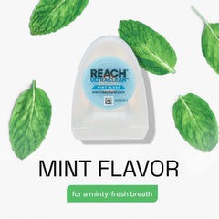 PFAS-free badge on REACH Ultraclean mint floss packaging
