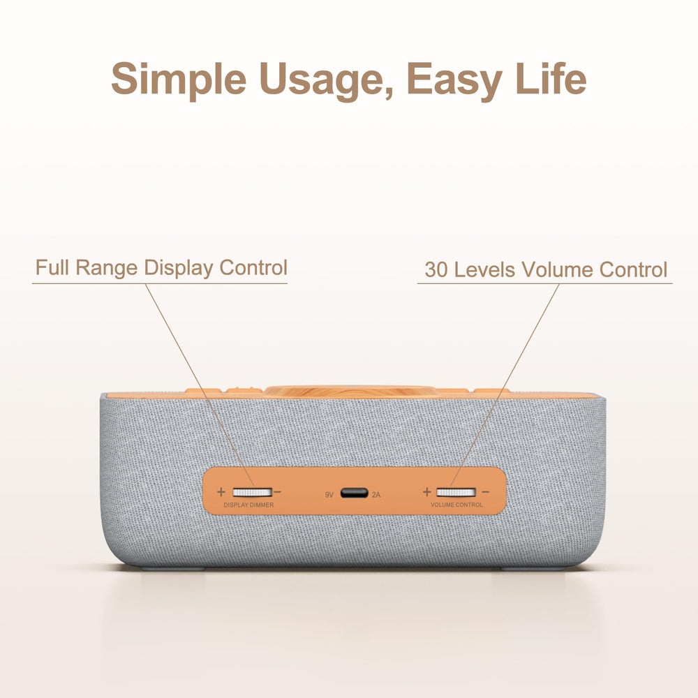 REACHER gradual wake and snooze feature for gentle mornings