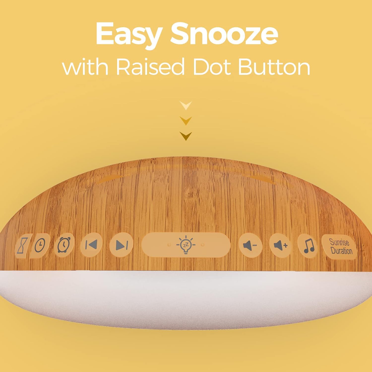 REACHER wood-design clock blends modern decor with practical alarm features.