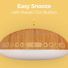 REACHER wood-design clock blends modern decor with practical alarm features.