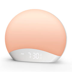 REACHER sound-machine-sunrise-alarm-clock image highlights gentle morning wake with sunrise light.