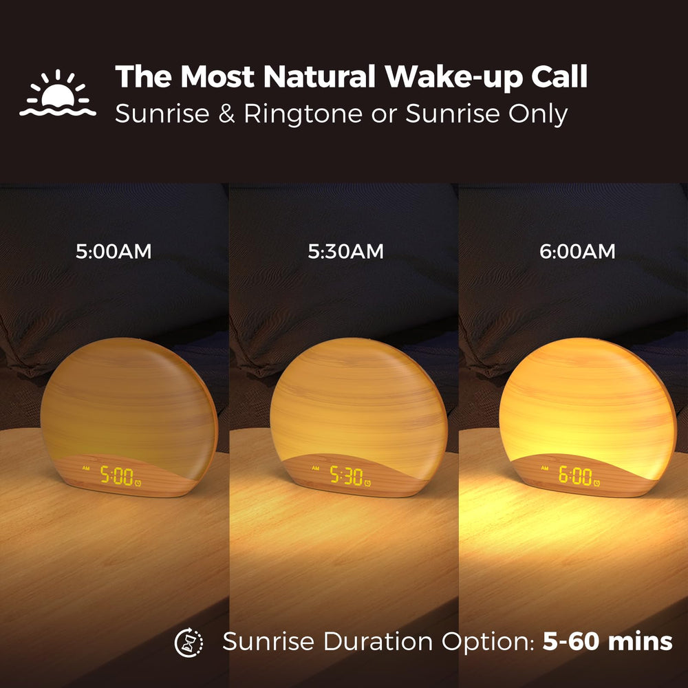 REACHER sunrise light gradual brightness helps a gentle, non-disruptive morning routine