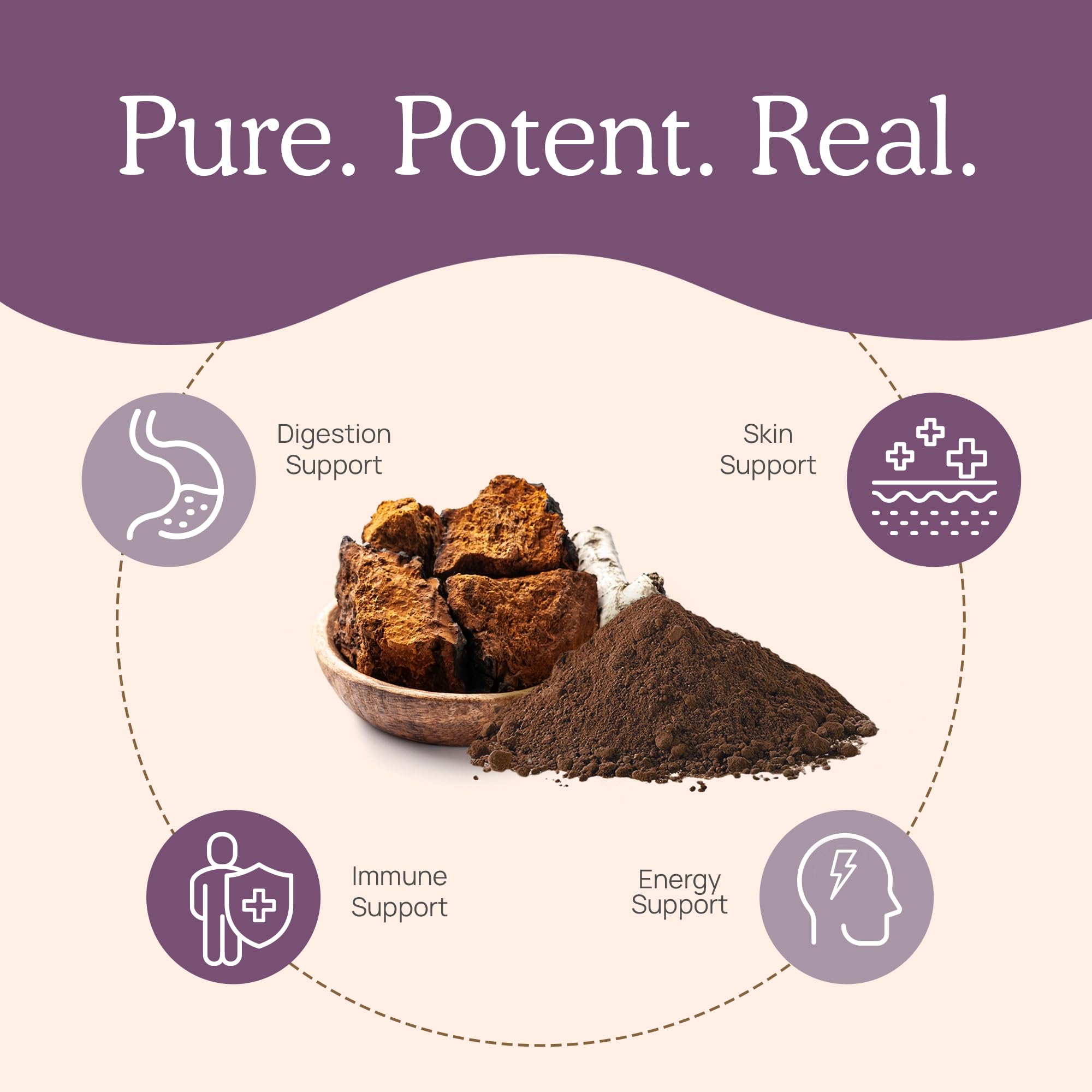 Chaga powder stirred into coffee