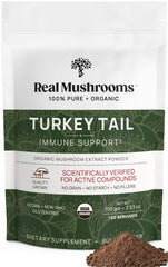 Real Mushrooms Turkey Tail Powder on a white background
