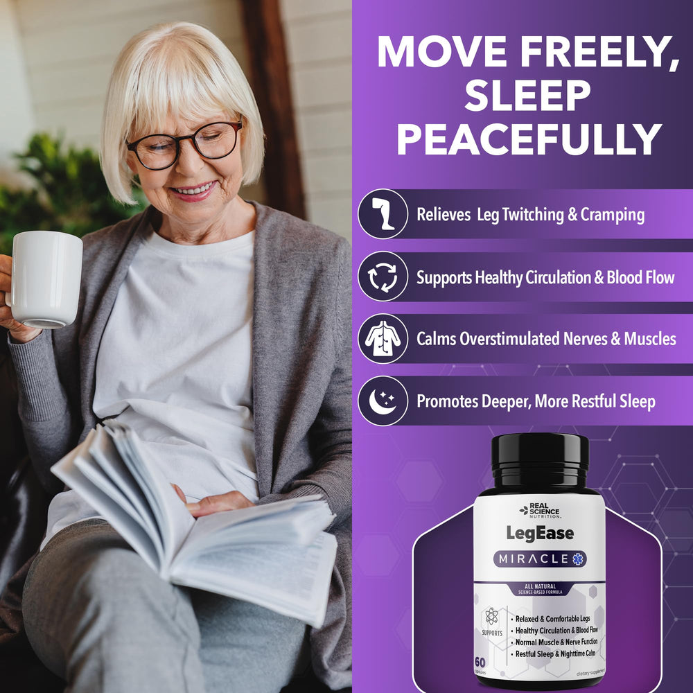Close up of LegEase Miracle bottle label