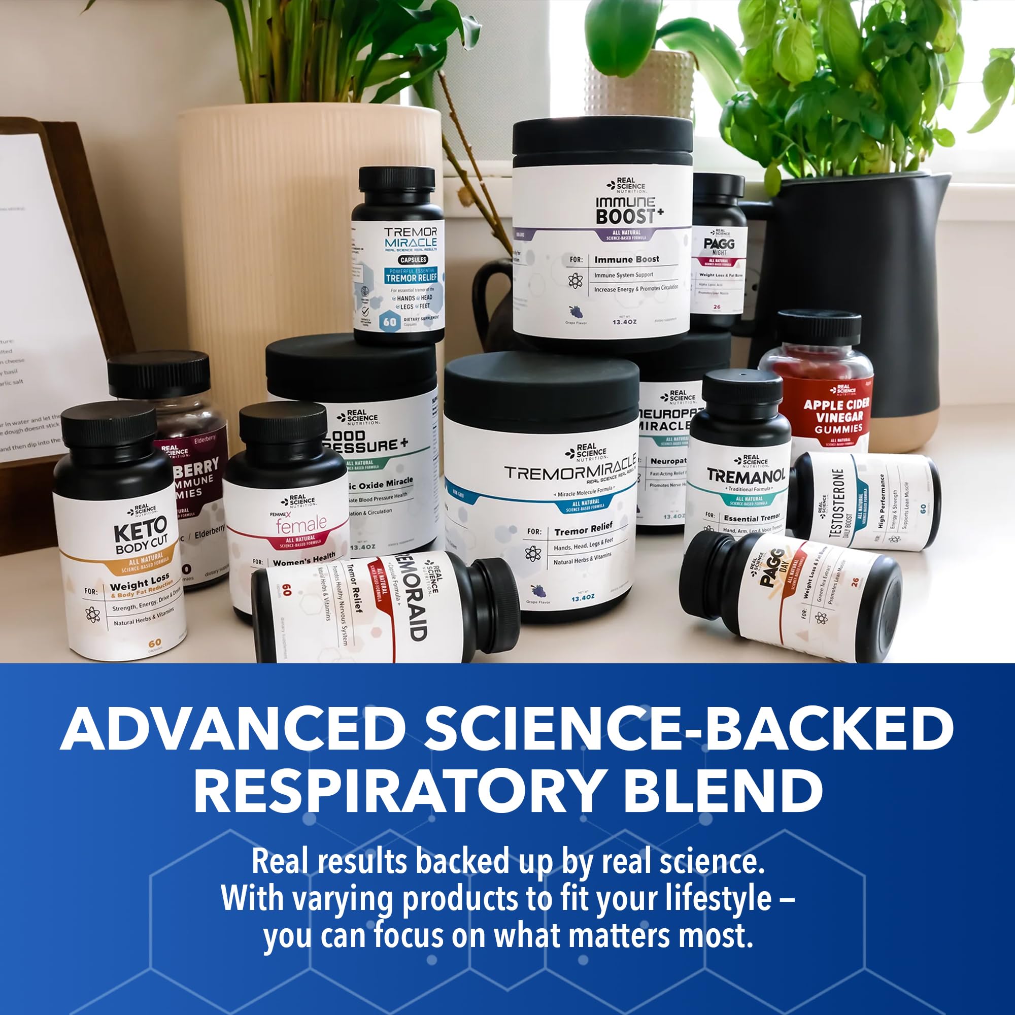 Real Science Nutrition Pulmonary Miracle capsules in blister pack suggest convenient daily regimen.