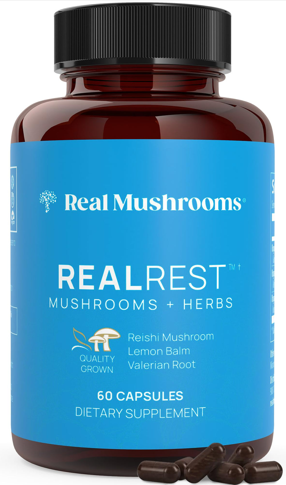 RealRest capsules bottle on a white background
