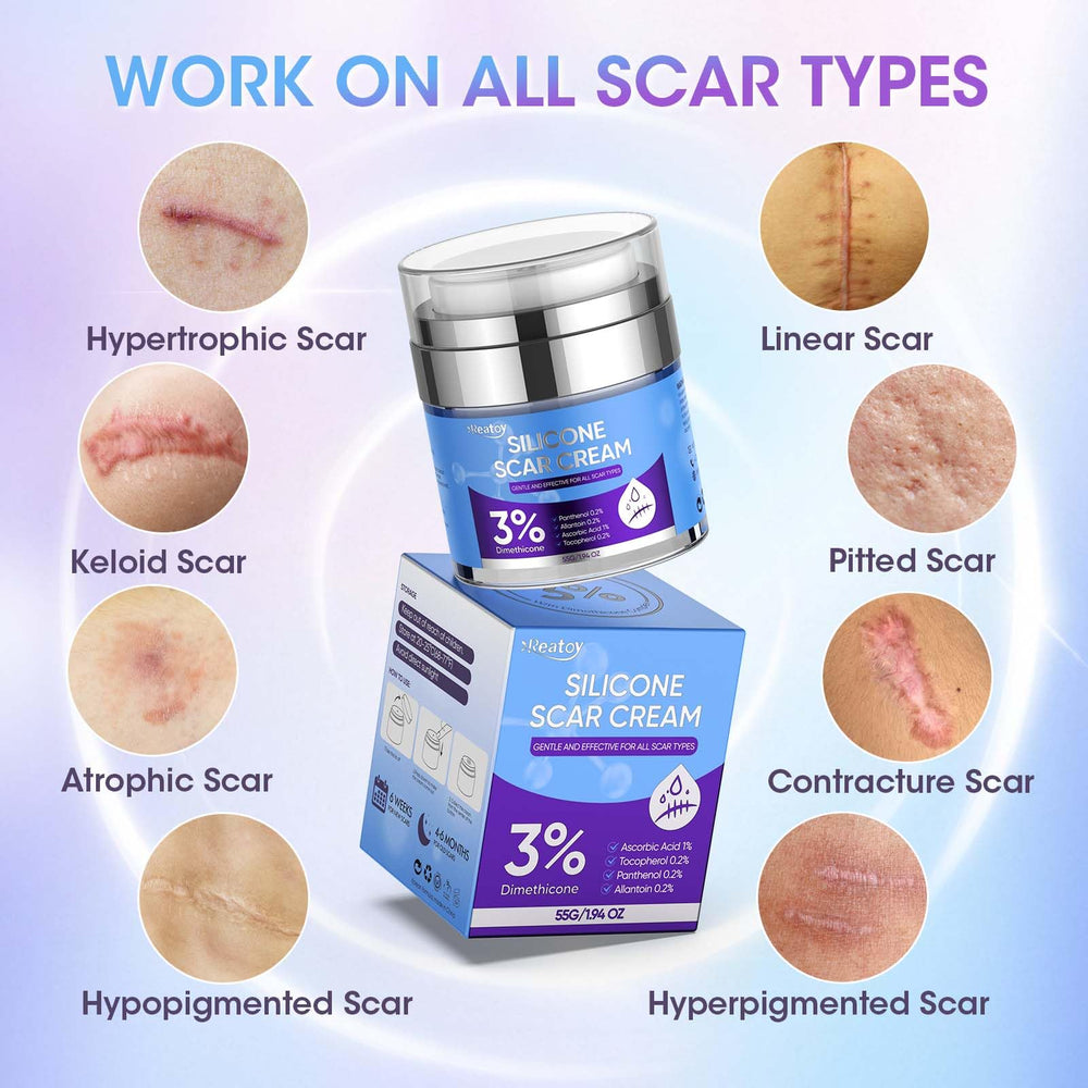 Reatoy silicone scar cream applied to older scar area