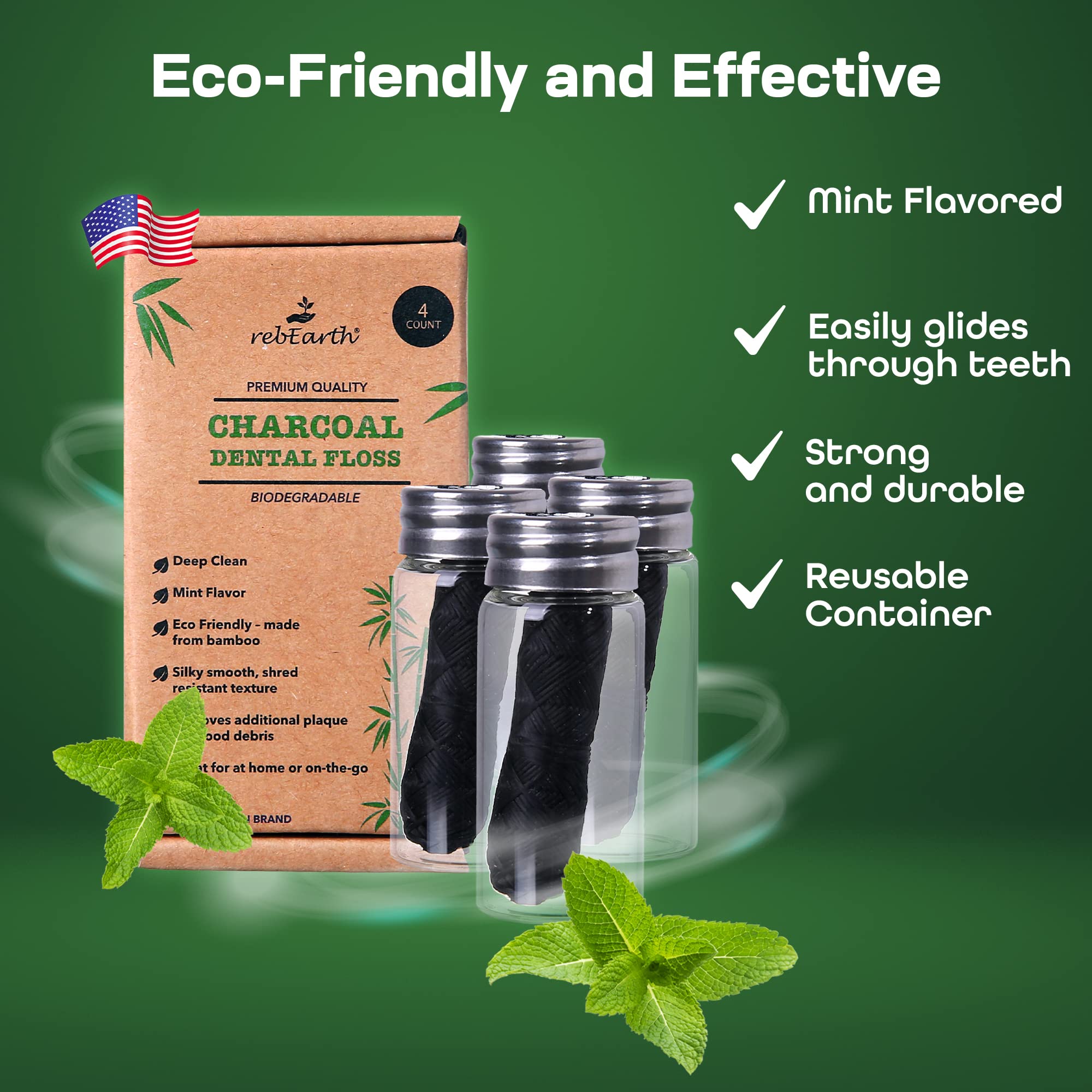 Mint-flavored dental floss for fresh breath