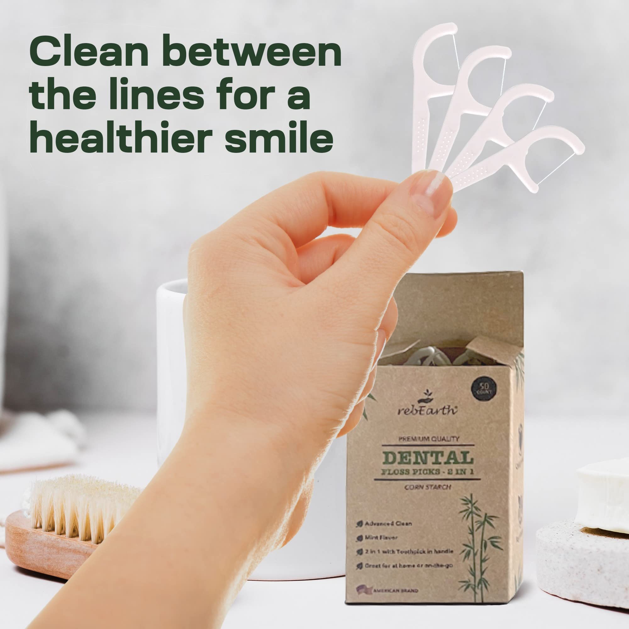 Eco-friendly, corn starch-based floss material concept