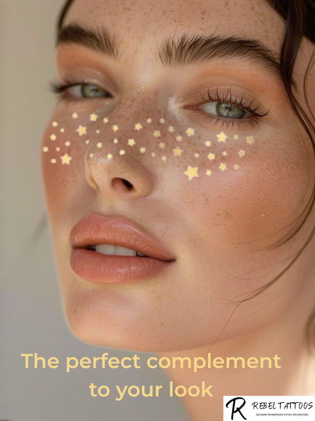 Customizable Rebel Tattoos face tattoos for quick style changes at events