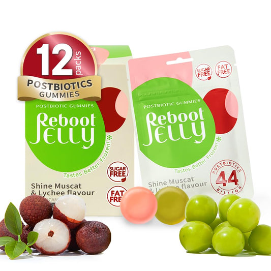 Reboot Probiotic Jelly bottle with packaging and 44B CFU label