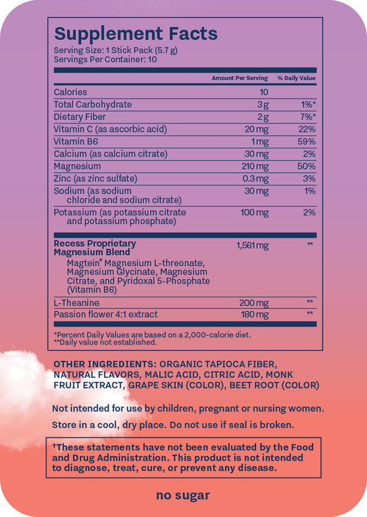 Recess Mood Powder Gradient Berry flavor packaging side