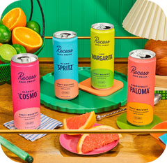 Recess Zero Proof Mocktails Lime Margarita flavor in a 12oz can