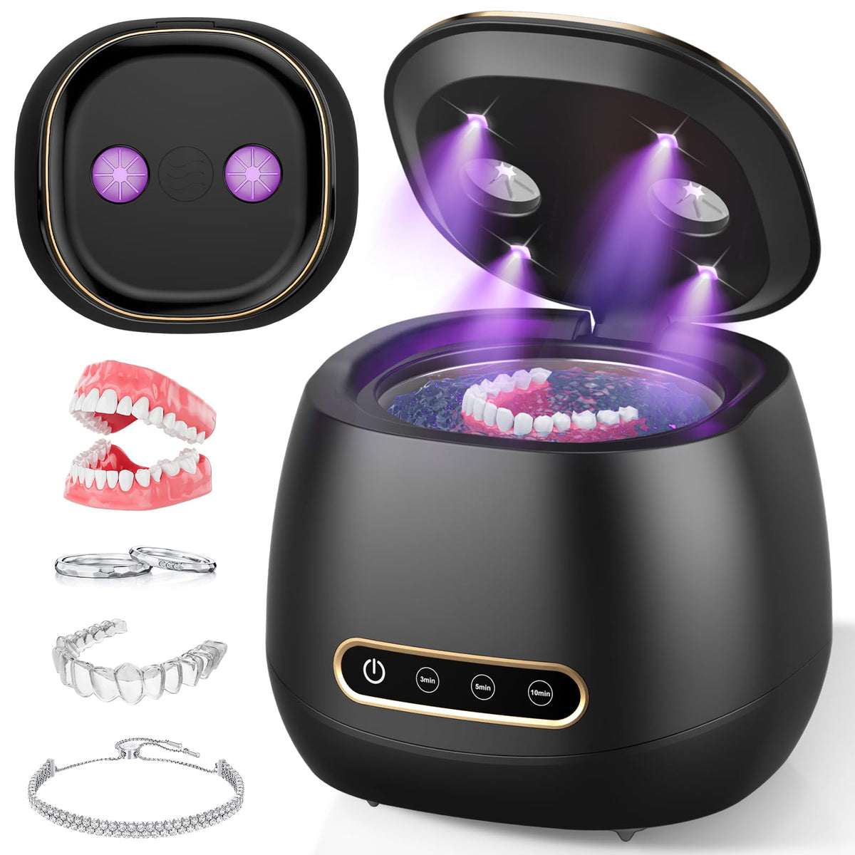 Front view of Rechargeable Ultrasonic Retainer Cleaner