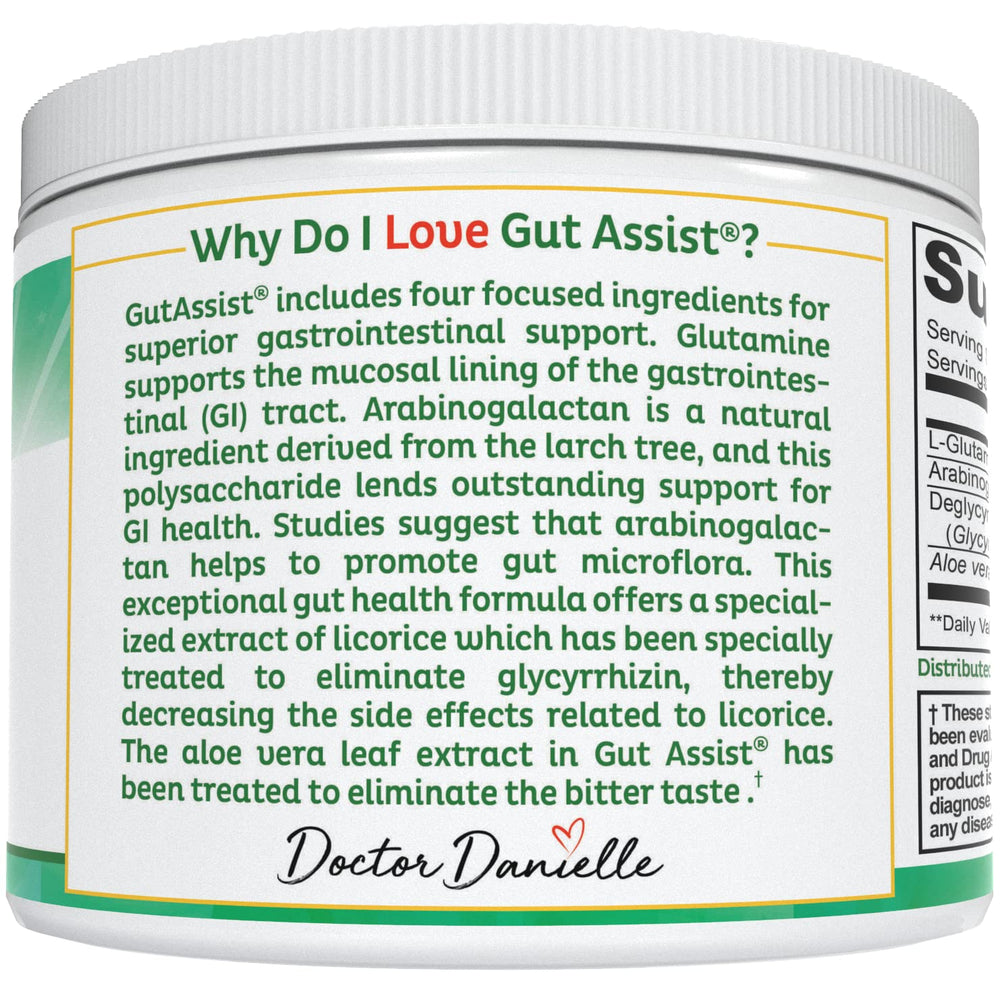 Serving suggestion showing how to mix and use Gut Assist powder