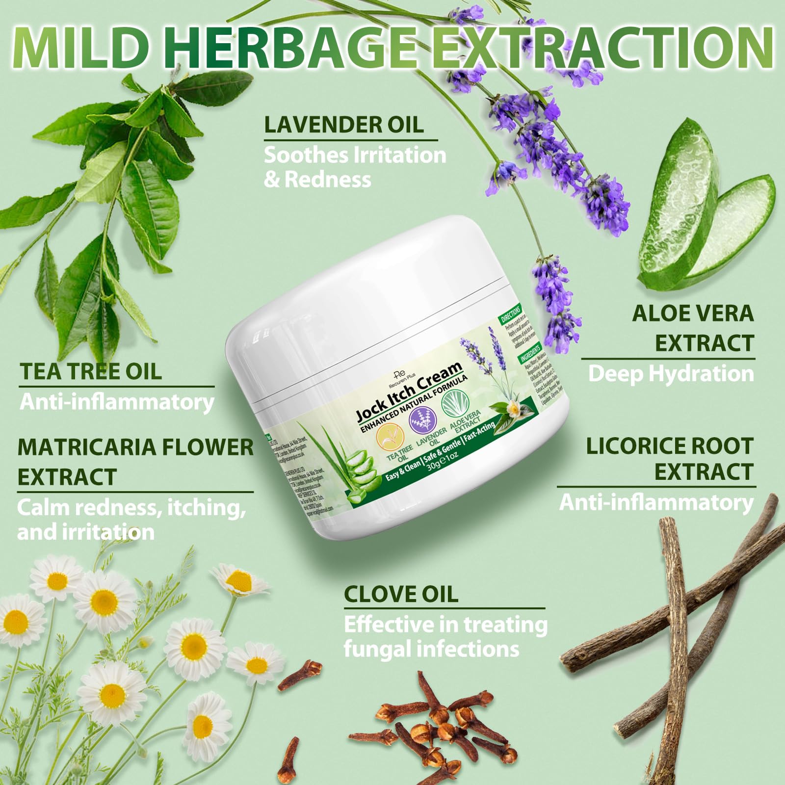 Recuren Plus Lavender Oil calms skin during use.
