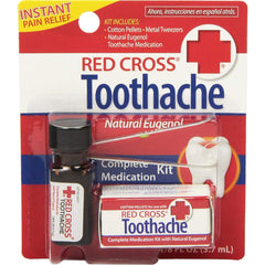 Red Cross Complete Medication Kit for Tooth Pain 0.125 oz with tweezers and cotton pellets