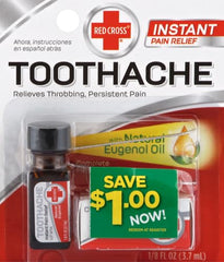 Back view of Red Cross Toothache Complete Medication Kit 0.12 oz, pack of 2