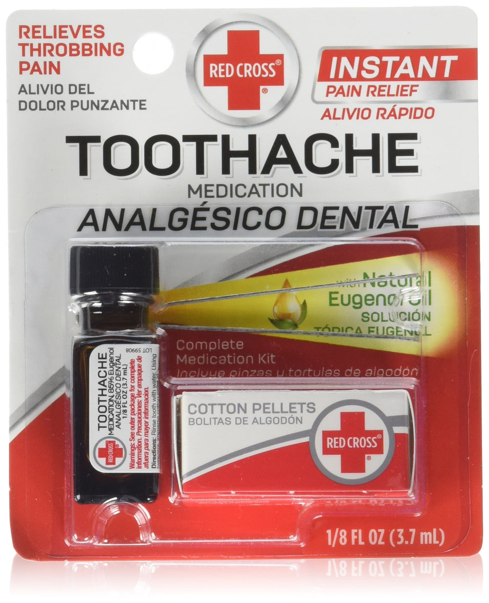 Front view of Red Cross Toothache Complete Medication Kit 0.12 oz, pack of 2