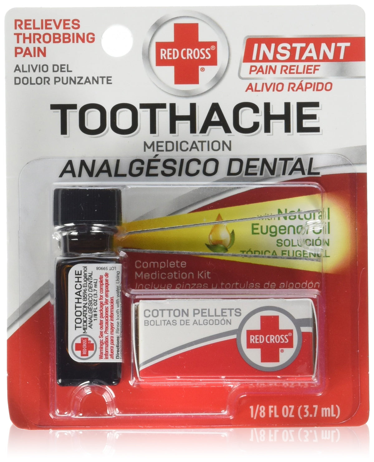 Front view of Red Cross Toothache Complete Medication Kit 0.12 oz, pack of 2