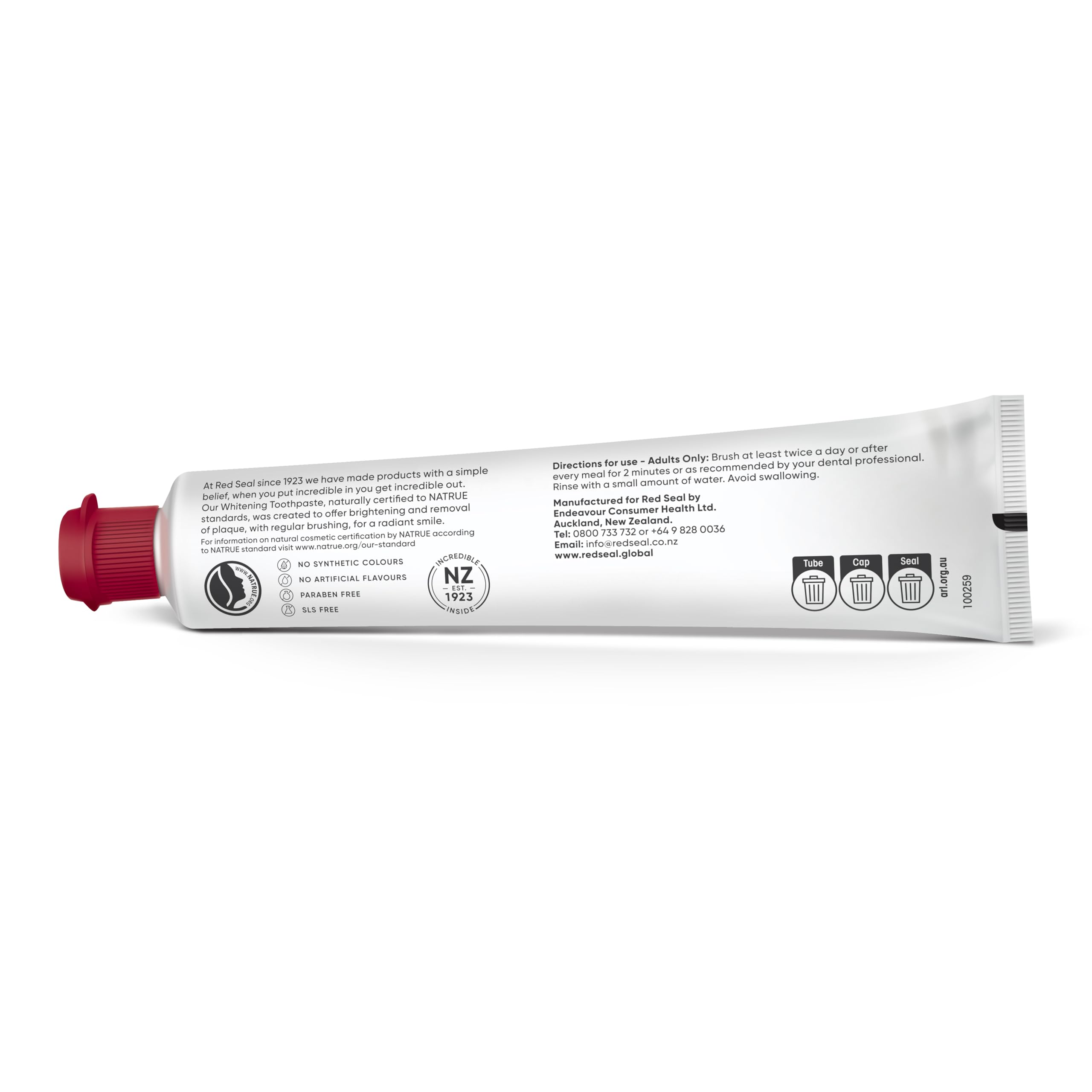 Bright smile after brushing with Red Seal Mint toothpaste