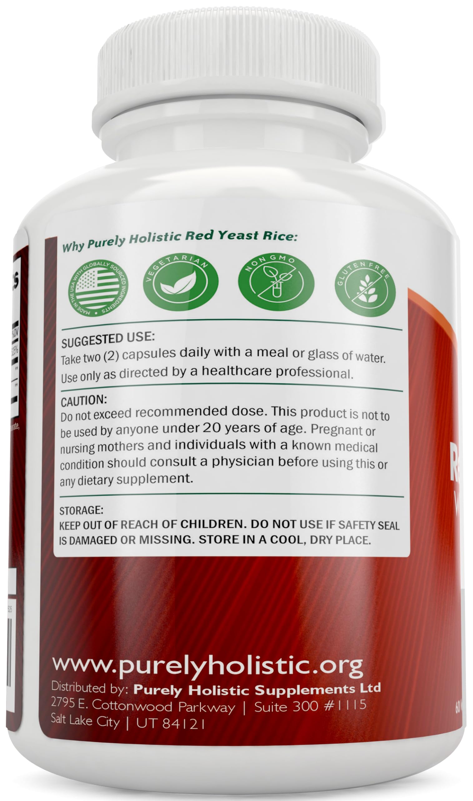 Quality testing and purity seals for Purely Holistic Red Yeast Rice