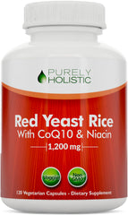 Front view of Red Yeast Rice 1200mg with CoQ10 & Niacin bottle