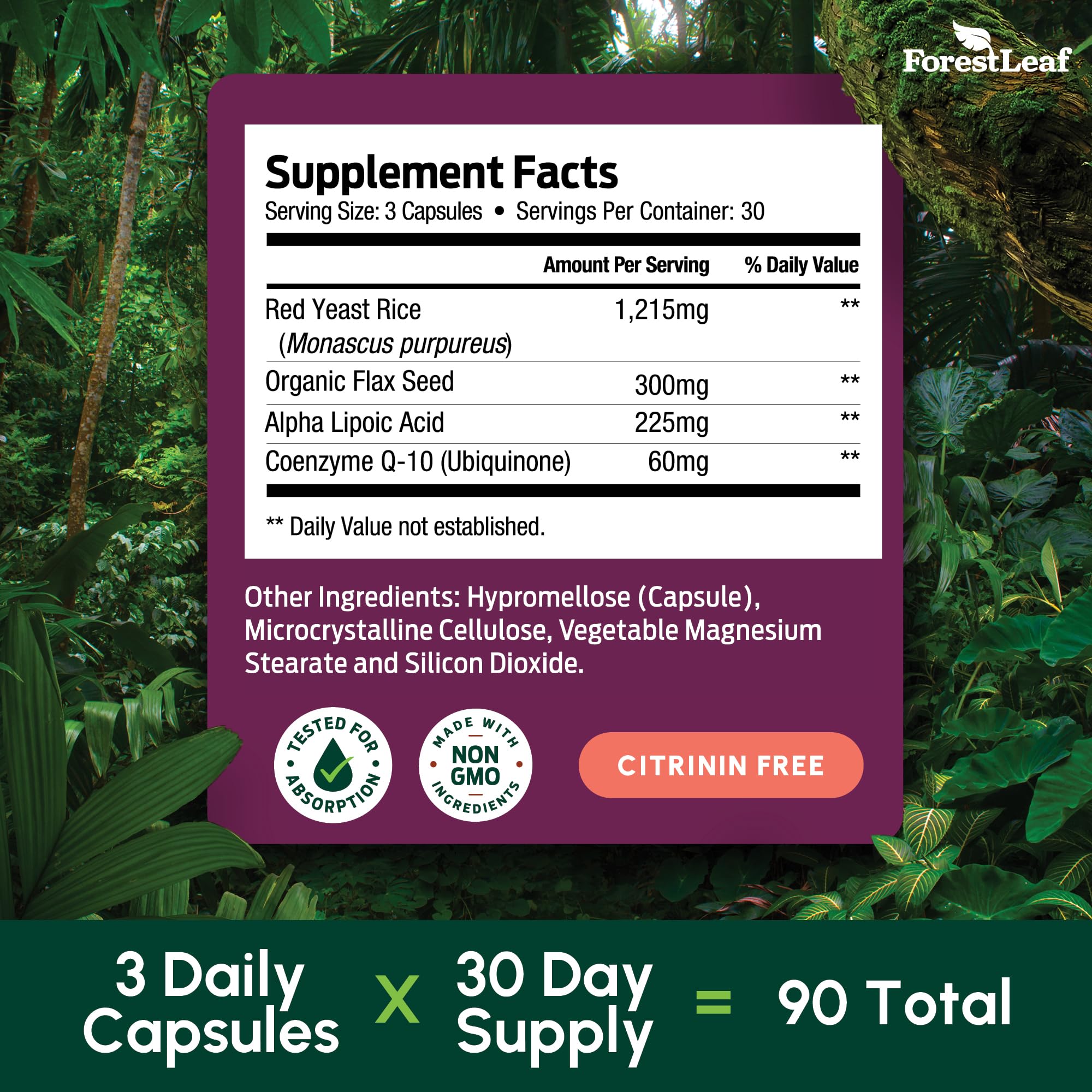 Red Yeast Rice 1215 mg with CoQ10