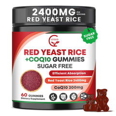 Front view of Red Yeast Rice with CoQ10 Gummies bottle - 60 count