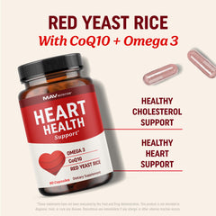 Supplement facts and ingredients for Red Yeast Rice with CoQ10 and Omega-3