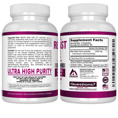 Bottle label highlights 1200 mg potency