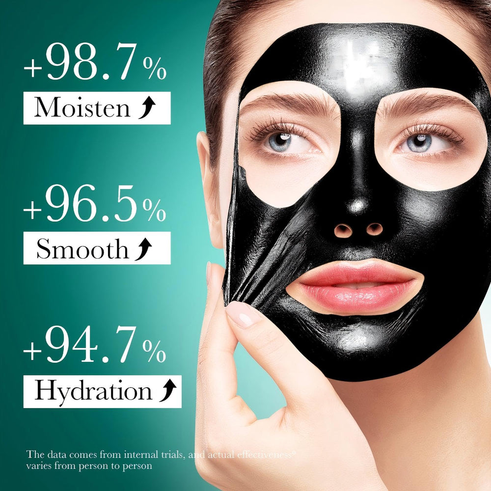 Redcool mask drying on the skin, ready to peel away impurities.