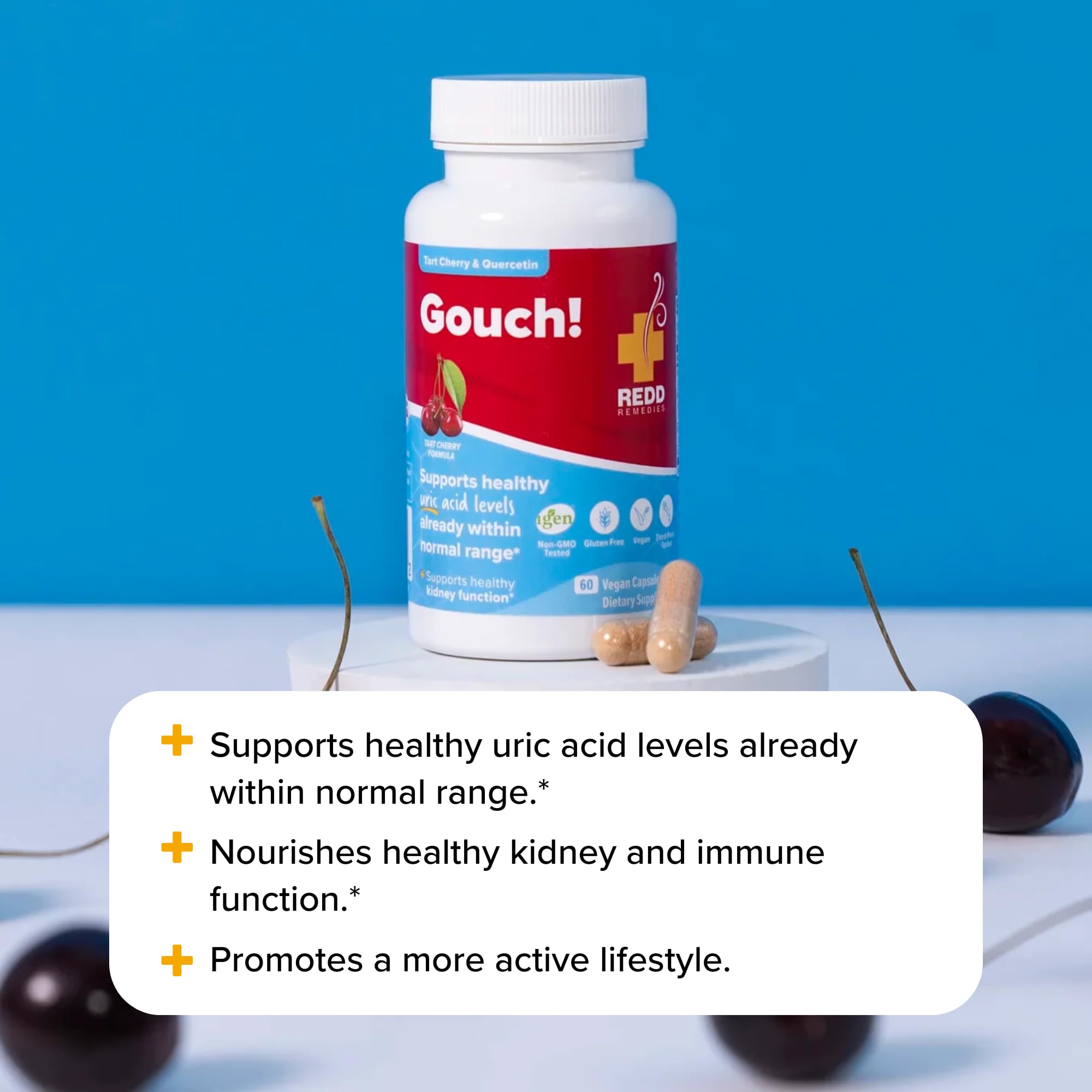 Vegan capsule bottle with gluten-free label