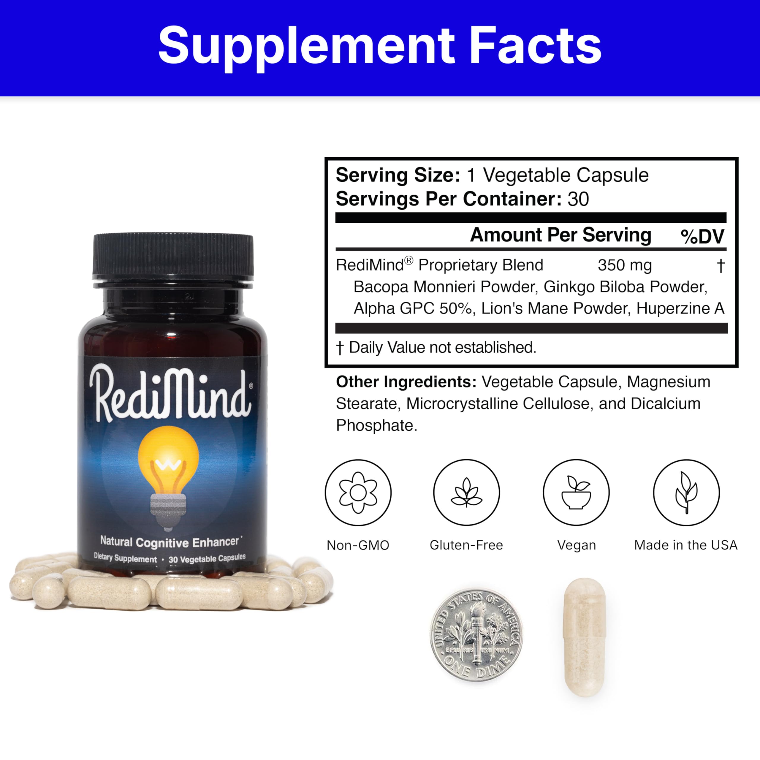 RediMind ginkgo biloba visual emphasizing circulation and clarity.