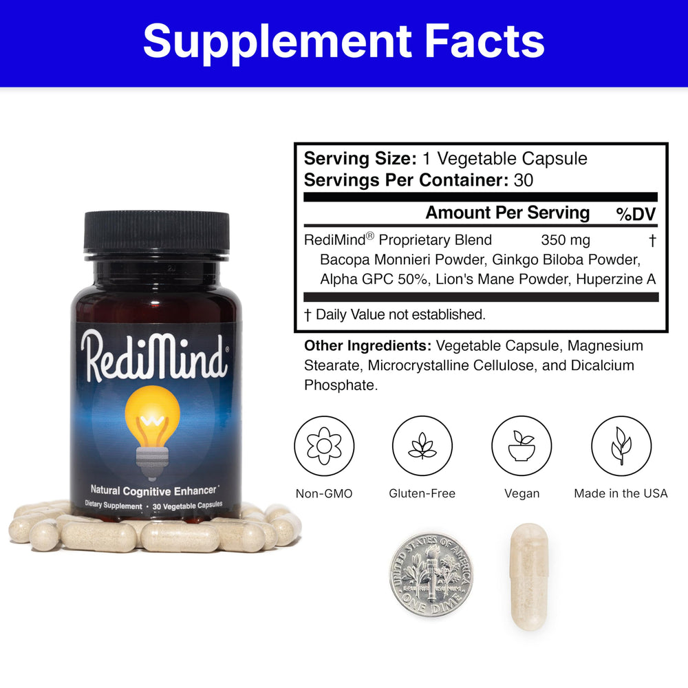 RediMind ginkgo biloba visual emphasizing circulation and clarity.