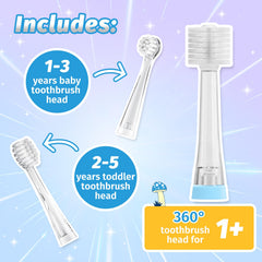 Complete set includes brush heads and accessories