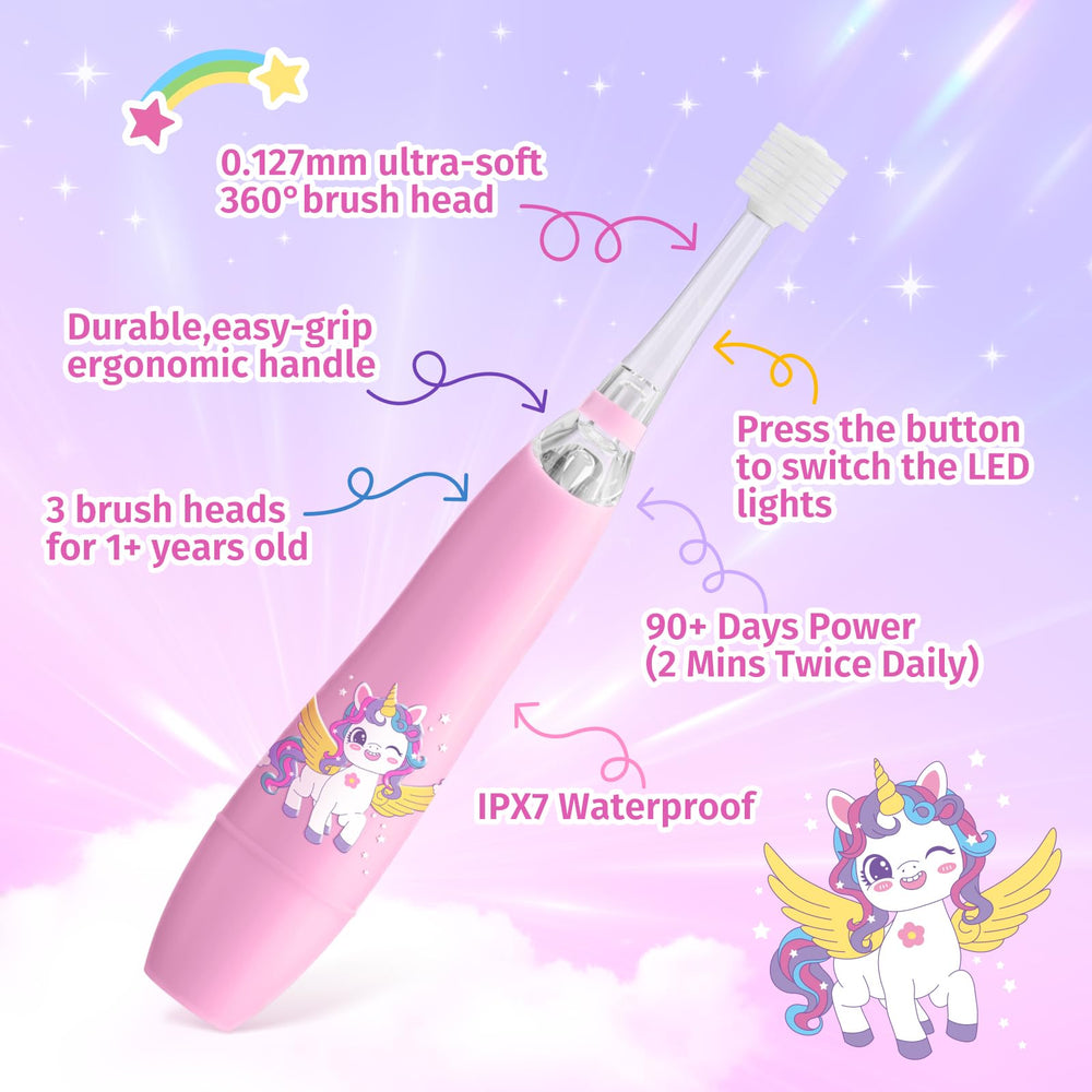 Four extra-soft brush heads for different ages