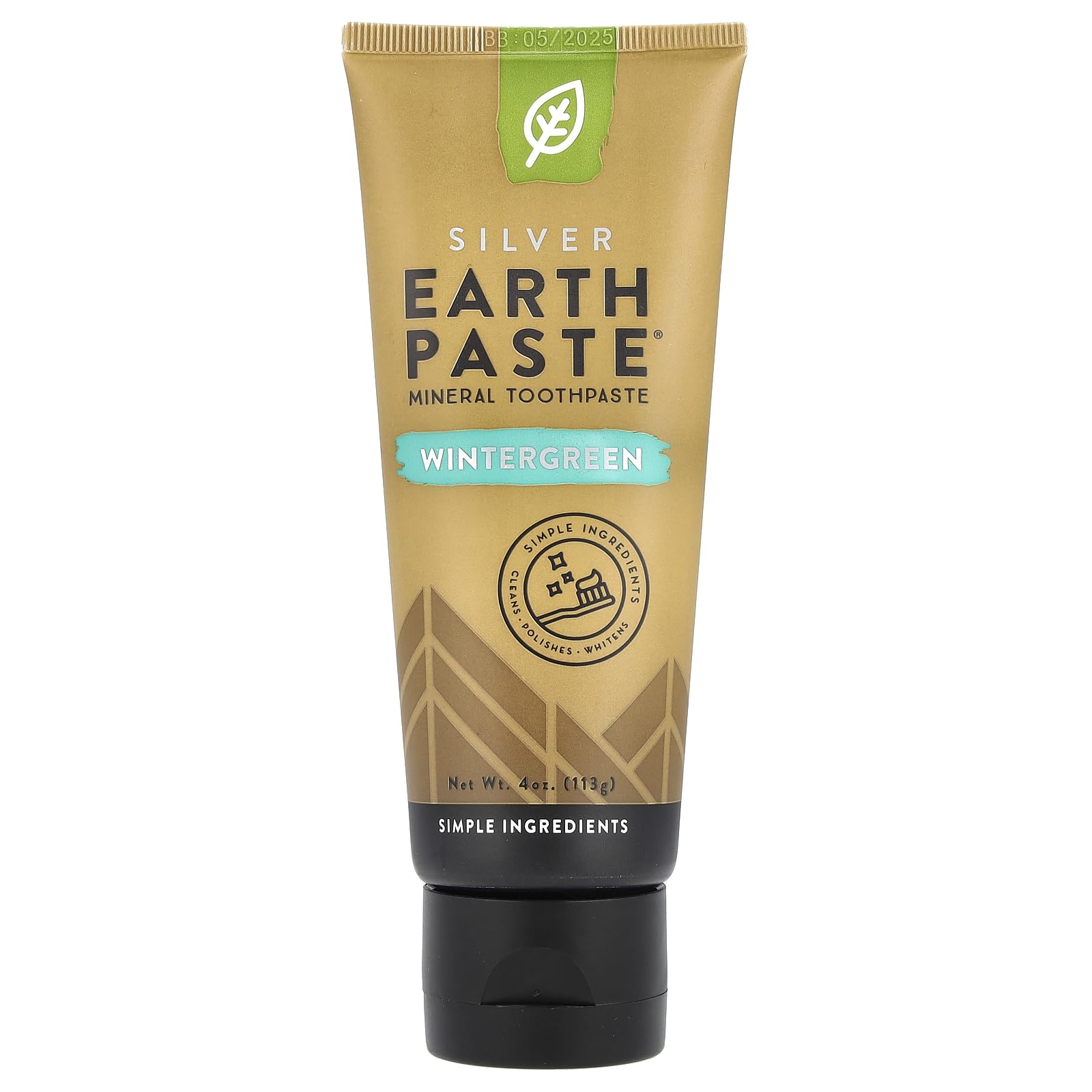 Three 4-ounce tubes of REDMOND Earthpaste Wintergreen toothpaste in a 3-pack