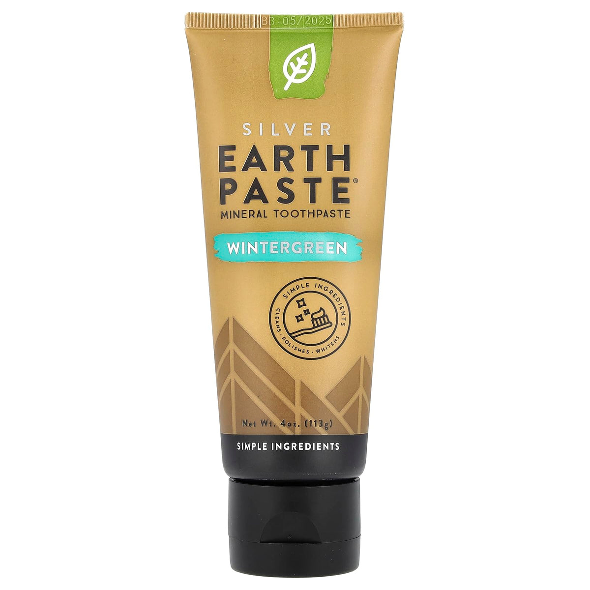 Three 4-ounce tubes of REDMOND Earthpaste Wintergreen toothpaste in a 3-pack